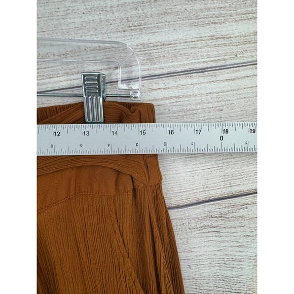 Everyday Collection Crepe Wide Leg Pants Womens 2 Brown Tie Waist Pockets - Picture 8 of 10